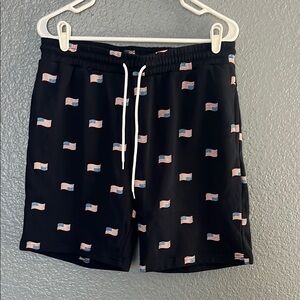 Men's Navy Sweat Shorts with Flag Print size medium